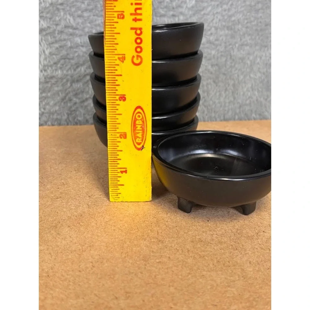 Black Melamine 3in Footed Ramekin Dipping Bowls Set‎ of 6 Gessner Products 0354